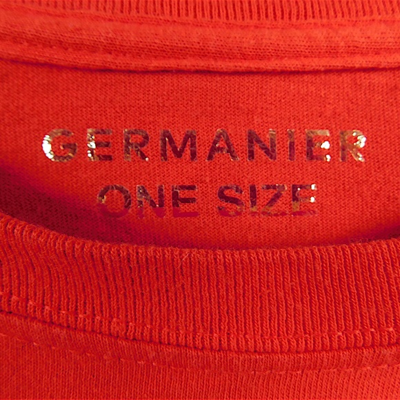 Germainer Oversized Red Graphic T-Shirt One Size - Picture 3 of 9